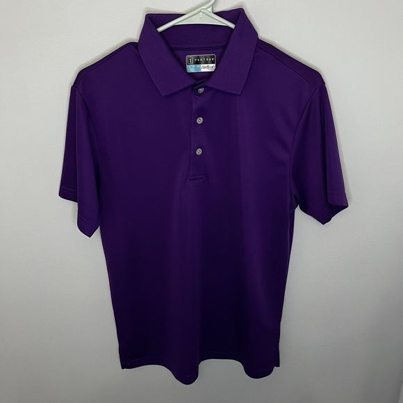 PGA Tour Men's Polo Golf Airflux Purple Short Sleeve Shirt Small New Without Tag - Picture 2 of 7